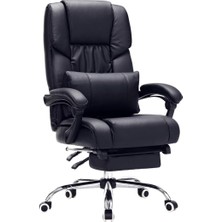 Ayak Uzatmalı Ofis Koltuğu, Bel Destekli, Suni Deri, Siyah 67 x 66 x 116 cm OBG71B