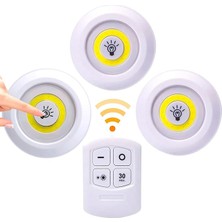 Işık, Yapışkan, Kablosuz Aydınlatma Için, 3 Led, Pille Çalışan, Kablosuz, Iç Mekan, Dolaplar, Mutfak, Yatak Odası, Prizsiz Banyo Için