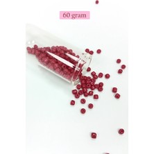 Venüs Shopping Dökme Cam Kum Boncuk Büyük Boy (6/0) 4 mm - 60 Gram - Bordo - BNC133