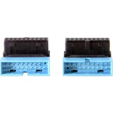 Mena Rise USB 3.0 19 20 Pin Dişi Erkek 90 Derece Yön Değiştirme Uzatma Adaptörü 2 Adet 4976