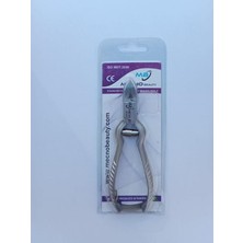 Mena Rise Mecno Beauty Çift Yaylı Tırnak Makası, 14 Cm, Paslanmaz Çelik, Kilit Mekanizmalı, Metalik Gri, MB-TIM-001