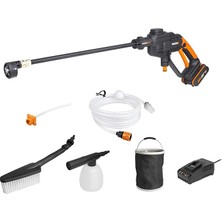 WG620E.2 20VOLT 2.0AH. Li-Ion 24 Bar Basınçlı Yıkama Tabancası + 4 Parça Yıkama Seti