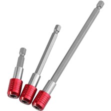 Sağlık Dişli Tornavida Ucu Tutucu, 3 Adet 1/4 "altıgen Şaft Manyetik Matkap Uzatma Hızlı Çıkarma Tornavida Somun Matkap Tutucu, 1/4", 60/100/150MM (Kırmızı)