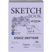 B5 Spiralli Eskiz Defteri - 50 Yp, 120 gr Çizim Bloknotu, Sanat Defteri