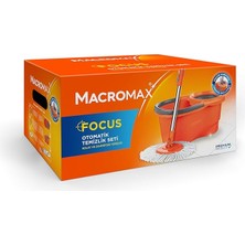 Focus Otomatik Temizlik Seti, Pedalsız Döner Sıkmalı 360 Başlıklı Mikrofiber Paspas