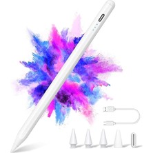 iPad 2018-2024 Için Stylus Kalem, Hızlı Şarj/avuç Içi Reddetme/eğme Işlevi, iPad Pro 11"/12.9"/13" 2024 M4, iPad 10. Nesil/9. Nesil-6. Nesil, Air 5/4/3. Nesil/11"& 13" M2, Mini 6/5. Nesil.