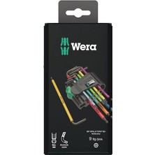 05073599001 967/9 Tx Bo 1 Sb Çok Renkli L-Anahtar Seti, Sıyrılmaya Dayanıklı Torx Vidalar Için, Blacklaser, 9 Parça