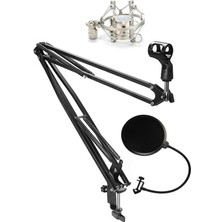 NB40 Mikrofon Standı + Pop Filter + Shock Mount (50X50 Büyük Boy)