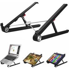 Saıjı X1 Laptop Sehpası, Katlanabilir, Tablet Sehpası, Alüminyum Alaşım, Online Sınıf Çalışması, Duruşu Iyileştirme, Isı Dağılımı Macbook, iPad ve 10-15,6 Inç Olan Tüm Cihazlar ile Uyumlu. Siyah