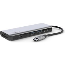 7'si 1 Arada Çok Bağlantı Noktalı USB C Hub (4k Hdmı, Usb-C, 2 x USB A, 3,5 mm Ses, Sd 3.0 Yuvası Için Micro-Sd 3.0 Ile)), AVC009BTSGY