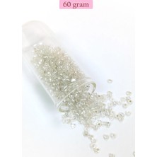 Venüs Shopping Dökme Cam Kum Boncuk (8/0) 3 mm - 60 Gram - Şeffaf Gümüş - BNC201