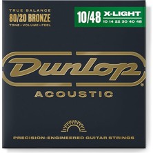 Dunlop DAB1048 Extra Light 80/20 Bronze Akustik Gitar Tel Seti (10-48)