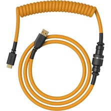 Coiled Keyboard Cable – Coiled USB C Cable Artisan Braided Cables For Mechanical Gaming Keyboard Coiled Cable - Custom Keyboard Cable (Glorious Gold)