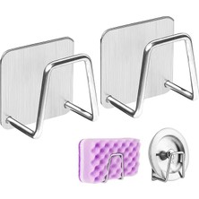 Home 2 Adet Metal Bulaşık Sungeri Askısı, Eviye Lavabo Içi Bulaşık Sungeri Askısı, Çok Amaçlı Kanca, Paslanmaz Çelik, Mutfakta Düzen Sağlayıcı, Dayanıklı ve Şık Tasarım