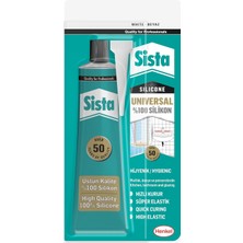Universal Silikon, Üstün KALITE%100 Beyaz Silikon, Mutfak, Banyo ve Pencereler Için Hızlı Kuruyan Dolgu Macunu, Sararma ve Küflenme Yapmaz, 50 gr Tüp