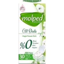 Molped 30'lu 2 Adet Pure&Soft Günlük Ped Nefes Alabilen Yüzey ile Gün Boyu Konfor Sunar