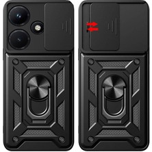 Cavora Infinix Hot 30I Kılıf Magnetik Standlı Kamera Korumalı Sürgülü  Kapak