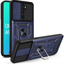 Cavora Oppo A5 2020 Kılıf Magnetik Standlı Kamera Korumalı Sürgülü  Kapak