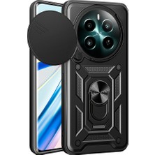 Cavora Realme 12 Plus Kılıf Magnetik Standlı Kamera Korumalı Sürgülü  Kapak
