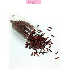 Venüs Shopping Uzun Boru Kesme Boncuk Çap 2mm Uzunluk 10 mm - 60 Gram - Kırmızı Siyah - BNC291