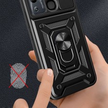 Cavora Infinix Hot 12I Kılıf Magnetik Standlı Kamera Korumalı Sürgülü  Kapak