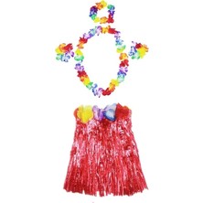 Shopwave Luau Aloha Hawaii  Kolye Etek Taç ve Bileklik Seti Kırmızı (5047)