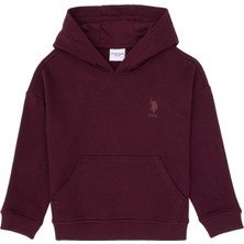 U.S. Polo Assn. Erkek Çocuk Bordo Kapüşonlu Basic Sweatshirt 50313941-VR177
