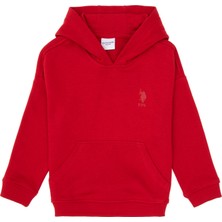 U.S. Polo Assn. Erkek Çocuk Kırmızı Kapüşonlu Basic Sweatshirt 50313941-VR171