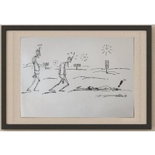 Karikatural Willehi 43X30CM Orijinal Karikatür Tablo