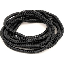 Şarj Aleti Kablosu Kablo Kordon Koruyucu Spiral Sarma Kılıf Koruma (Siyah)