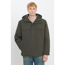 Lee Relaxed Fit Rahat Kesim Kapüşonlu Cepli Şişme Puffer Mont
