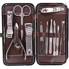 Shopwave Tırnak Makası Tırnak Bakım Seti Deri Çantalı 12 Parça Set (5047)