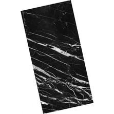 Gampus Kendinden Yapışkanlı Mermer Görünümlü Duvar Kağıdı 3 Adet Dekoratif Duvar Sticker Plastik Siyah