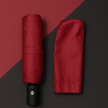 Hediye Bahçesi Bordo Kılıflı Otomatik Kompakt Şemsiye