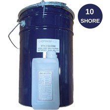 Epoksimod Rtv 2 Kalıp Silikonu 1. Sınıf  Sıvı Silikon 25 kg 10 Shore Yarı Şeffaf Renk