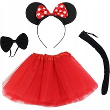 Hediye Bahçesi Minnie Mouse Kostüm Seti - Etek, Taç, Kuyruk, Papyon