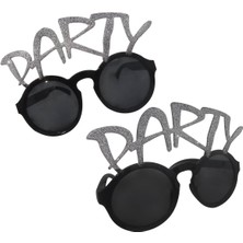 Hediye Bahçesi Gümüş Simli Party Yazılı Parti Gözlüğü Show