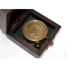 Hediye Bahçesi Ahşap Kutulu Pirinç Pusula Model 5