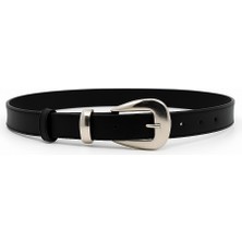 Uccello Kadın Siyah Gümüş Tokalı Deri Görünümlü Kemer – Günlük ve Ofis Kombinleri Için Şık Aksesuar