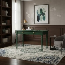 Wooding Mobilya 120 cm Masif Yeşil Tornalı Çalışma Masası