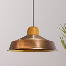 Bamyum Asaletli Patina Tekli Avize Ahşap Başlık Retro Sarkıt Lamba Restoran Salon Aydınlatma