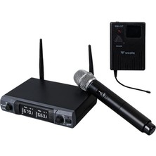 Westa WM-202HT 1 Alıcı + 1 El Mikrofonu +1 Yaka (Lavalier) Kablosuz Uhf Mikrofon Seti