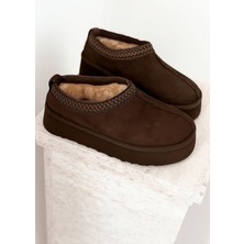 I Love Shoes Lefani Kadın Içi Tüylü Terlik Acıkahve Süet