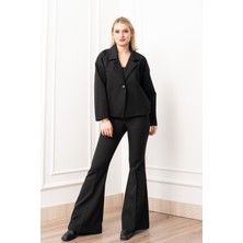 MissVina Lucent Tek Düğme Yan Cepli Ceket 8625