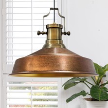 Bamyum Bakır Asaletli Eskitme Başlık Retro Sarkıt Lamba Restoran Salon Aydınlatma
