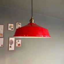 Bamyum Carmelo Kırmızı Tekli Avize Eskitme Lale Başlık Retro Sarkıt Lamba Restoran Salon Aydınlatma