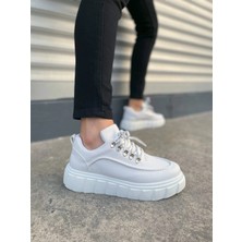 Joy Ayakkabı JY010 Cloud Bağcıklı Cilt Erkek Günlük Sneaker Ayakkabı Cbt - Beyaz