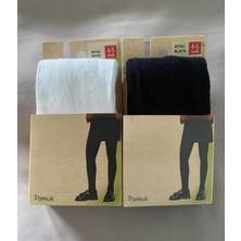 Düven Pamuk 2'li Kız Çocuk Cotton Siyah Beyaz Külotlu Çorap