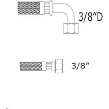 Melek Yapı Gömme Rezervuar Metal Dirsekli Bağlantı Hortumu