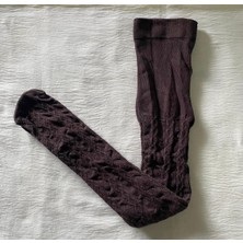 Düven Kestane Rengi Kız Çocuk Pamuklu Desenli Karina 180 Den Külotlu Çorap ( Kids Kilotlu Çorap )